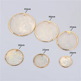 Round Shell Slice Charms Pendant DIY Jewelry Making