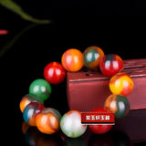 Tri colored jade bracelet, Luck Amulet for Her
