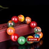 Tri colored jade bracelet, Luck Amulet for Her