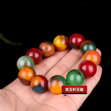 Tri colored jade bracelet, Luck Amulet for Her