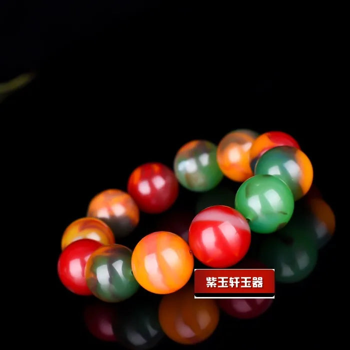 Tri colored jade bracelet, Luck Amulet for Her