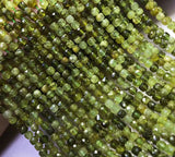 Natural Tsavorite Faceted Cube Beads for Jewelry Making