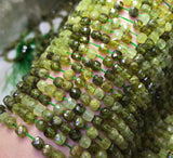 Natural Tsavorite Faceted Cube Beads for Jewelry Making