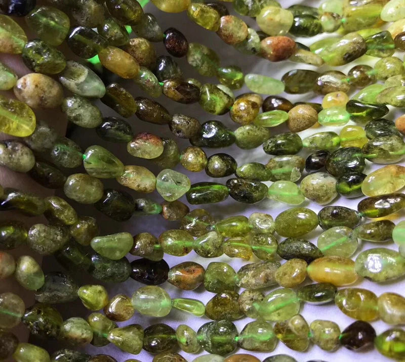 Natural Tsavorite Green Garnet Irregular Beads Loose Perle Turmaline