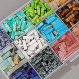 4x13mm Emperor Agat Quartz Flat Rectangle Stone Beads