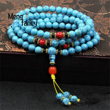 Natural Turquoise Buddha Bead Bracelet Fine Jewelry Charms Couple Bangle