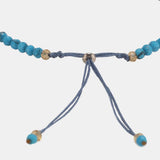 Natural Turquoise Beads Bracelet For Women Adjustable Length 3mm Small Beads
