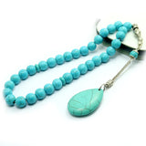 Natural Turquoise Bracelet Jade Beads Crystal Pendant Tasbeeh