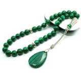 Natural Turquoise Bracelet Jade Beads Crystal Pendant Tasbeeh