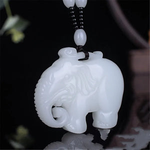 Natural Turquoise Elephant Jade Pendant Lucky Necklace