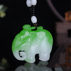 Natural Turquoise Elephant Jade Pendant Lucky Necklace