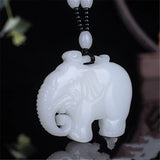 Natural Turquoise Elephant Jade Pendant Lucky Necklace