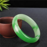 Natural Turquoise Hand-carved Wide Bar Jade Bracelet Boutique Jewelry