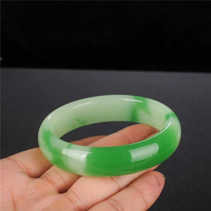 Natural Turquoise Hand-carved Wide Bar Jade Bracelet Boutique Jewelry