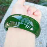 Natural Turquoise Hand-carved Thickened Jade Bracelet Women's Beauty