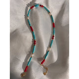 18K Plated Turquoise Necklace Waterproof Stainless Steel Jewelry
