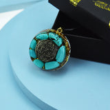 Natural Turquoise Orgone Pendant Wicca Reiki Healing Meditation