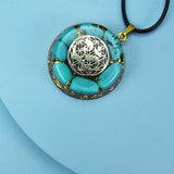 Natural Turquoise Orgone Pendant Wicca Reiki Healing Meditation