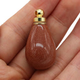 Natural Turquoise Perfume Bottle Pendant Charm Quartz Crystal Reiki Heal Vial