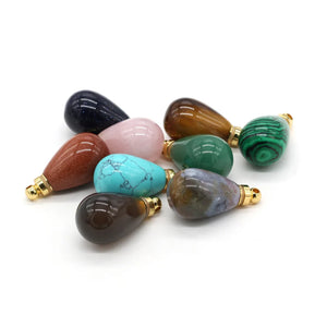 Natural Turquoise Perfume Bottle Pendant Charm Quartz Crystal Reiki Heal Vial