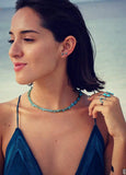 Turquoise Stone Bead Choker Necklace Bracelet Bridal Jewelry Collar