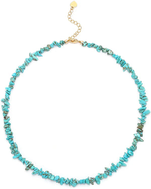 Turquoise Stone Bead Choker Necklace Bracelet Bridal Jewelry Collar