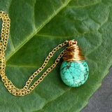 Turquoise Wrap Pendant+Chain Chakra Colorful Meditation Wrist