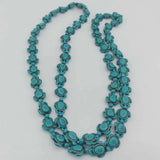 Natural Turquoise Tortoise Gemstone Necklace 36 inches Chain