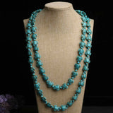 Natural Turquoise Tortoise Gemstone Necklace 36 inches Chain