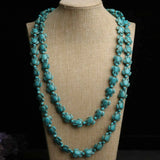 Natural Turquoise Tortoise Gemstone Necklace 36 inches Chain