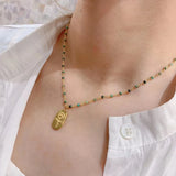 Natural Turquoise Necklace with Sparkling Accents