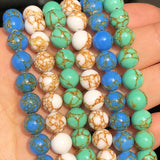 Turquoise Howlite Stone Beads for DIY Jewelry Making 15''
