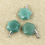 Turquoises Necklace Pendant Star of David Pattern Natural Stone DIY