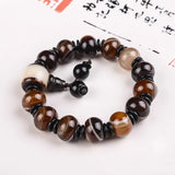 Twined Agate Drum Beads Bracelet for Men and Women