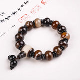 Twined Agate Drum Beads Bracelet for Men and Women