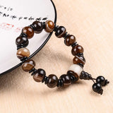 Twined Agate Drum Beads Bracelet for Men and Women