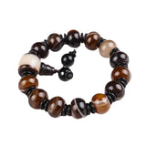 Twined Agate Drum Beads Bracelet for Men and Women