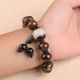 Twined Agate Drum Beads Bracelet for Men and Women