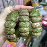 Natural Unakite Stone Beads Bracelet for Woman Gift