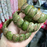 Natural Unakite Stone Beads Bracelet for Woman Gift