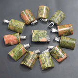 Unakite Stone Semi Pendant Precious Crystal Reiki Charms Necklace