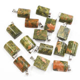 Unakite Stone Semi Pendant Precious Crystal Reiki Charms Necklace