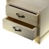 Small Wooden Jewelry Box Chest with Glass Mirror
