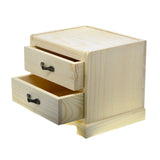 Small Wooden Jewelry Box Chest with Glass Mirror