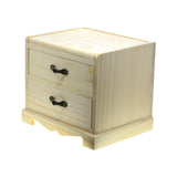 Small Wooden Jewelry Box Chest with Glass Mirror