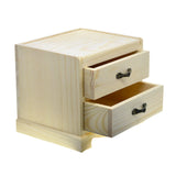 Small Wooden Jewelry Box Chest with Glass Mirror