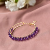 Uruguay Amethyst Purple Bracelet 14K Filled Female Bangle