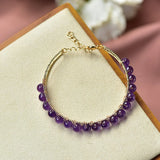 Uruguay Amethyst Purple Bracelet 14K Filled Female Bangle