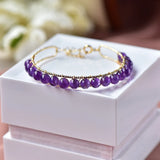 Uruguay Amethyst Purple Bracelet 14K Filled Female Bangle