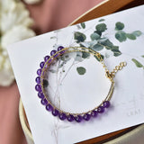 Uruguay Amethyst Purple Bracelet 14K Filled Female Bangle